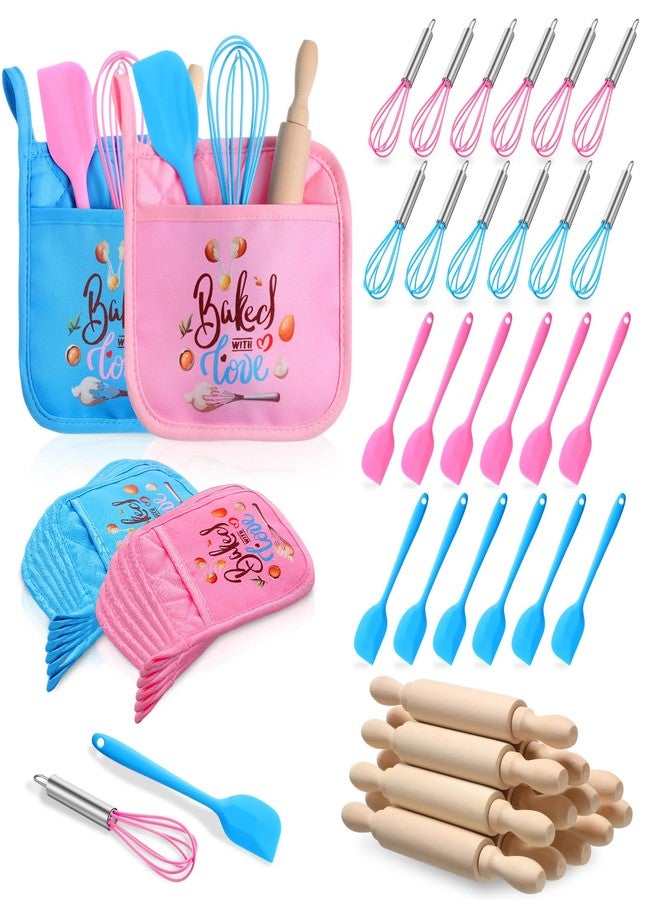 RoundFunny Valentines Day Gifts for Kids - 48 Pcs Valentines Day Baking Supplies with Kitchen Utensil, Pot Holders, Spatula, Rolling Pin, Whisk for kids Classroom School Exchange Party Favors - Image 1